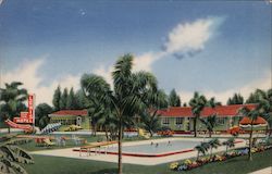 Lewis Palm Park Motel Postcard