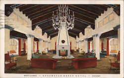 West Lounge - Edgewater Beach Hotel Postcard
