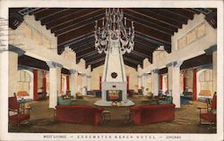 West Lounge - Edgewater Beach Hotel Chicago, IL Postcard Postcard Postcard