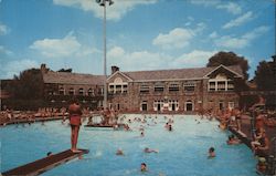 The Swimming Pool and Pine Room Located at Crispin Center in Oglebay Park Postcard