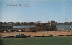 Tennis Courts with Monmouth Boat Club in background show that "Jack" would be far from a dull boy Red Bank, NJ Postcard Postcard 