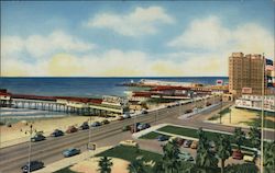 Beach Boublevard and The Gulf of Mexico Galveston, TX Postcard Postcard Postcard