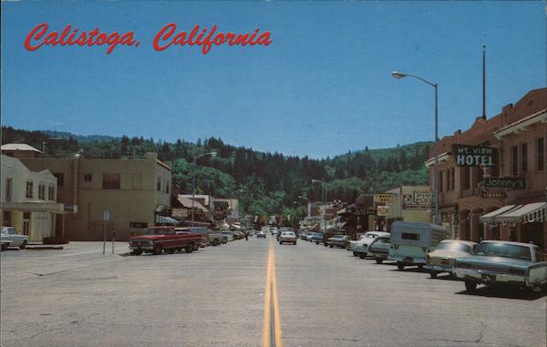 Looking Along Street Calistoga California