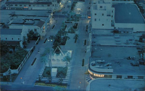 Beautiful Lincoln Rd Mall at Night Miami Beach Florida
