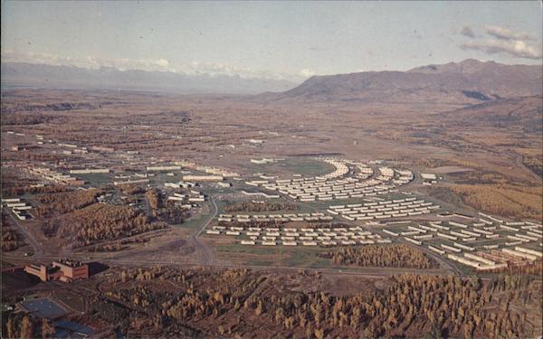 Aerial view of Fort Richardson Army Base, near Anchorage, Alaska