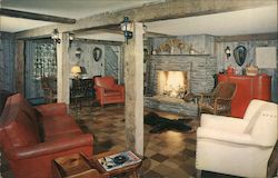 Rustic Lounge at Hay Loft Lodge Postcard