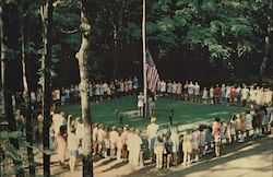 Flag Raising at Girl's Camp at Silver Birch Ranch White Lake, WI Postcard Postcard Postcard