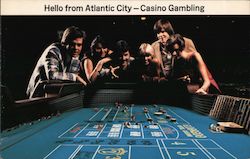 Hello from Atlantic City-Casino Gambling Postcard