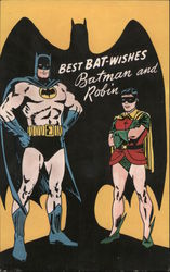 Best Bat Wishes, Batman and Robin Postcard