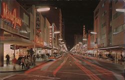 Night Activity on Flagler Street, the center of Miami's Shopping Area Florida Postcard Postcard Postcard