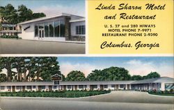 Linda Sharon Motel and Restaurant Columbus, GA Postcard Postcard Postcard