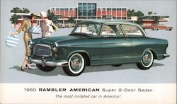 1960 Rambler American Super 2-Door Sedan -- The most imitated car in America! Postcard