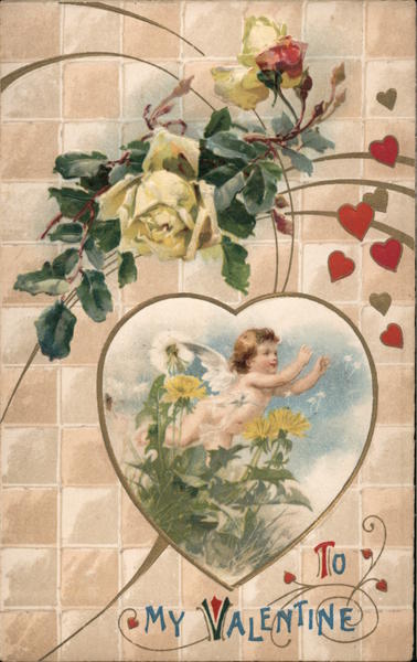 To My Valentine - An Angel Flying Through Flowers