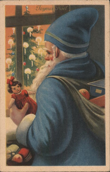 A Joyous Christmas, Santa in Blue Robe Santa Claus