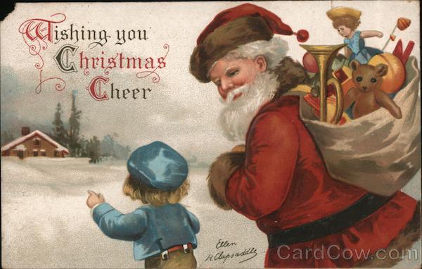 Wishing You Christmas Cheer: Santa Delivering Presents