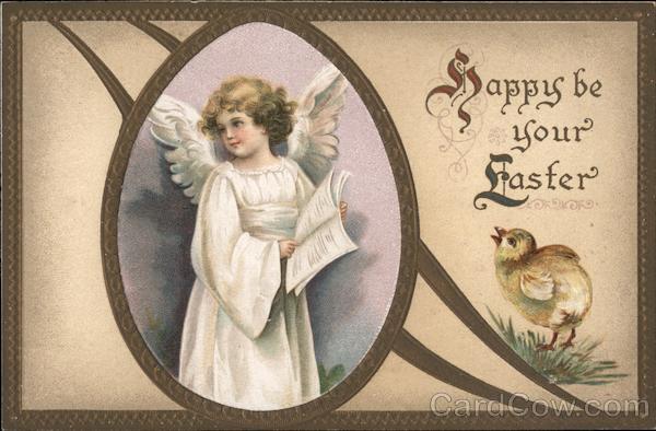 Happy Be Your Easter - An Angel Holding a Song Book