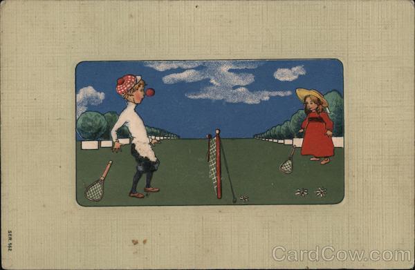 Children playing tennis