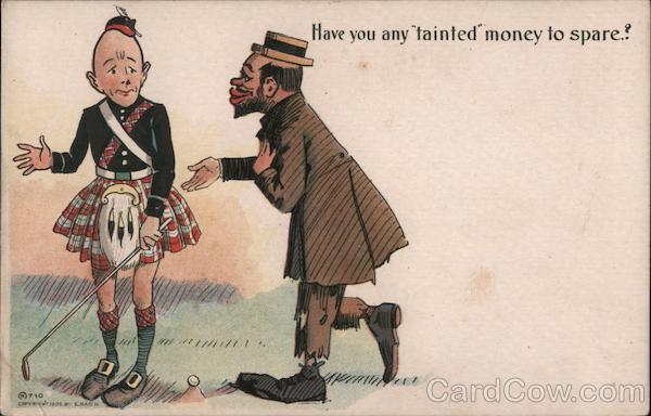 Golfer and beggar: Have you any 'tainted' money to spare?'