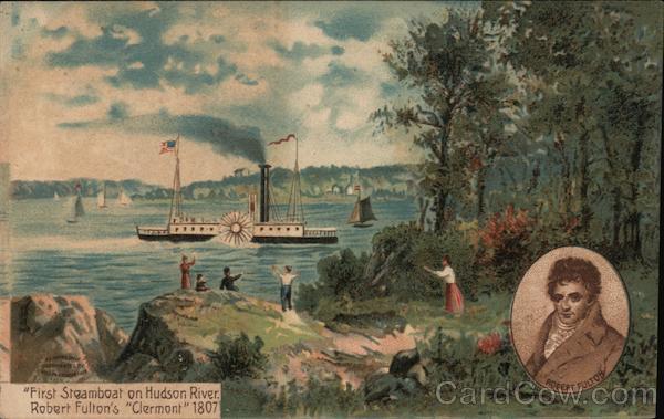 First Steamboat on Hudson River - Robert Fulton's Clermont 1807