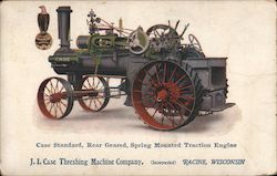 Case Standard, Rear Geared, Spring Mounted Traction Engine Postcard