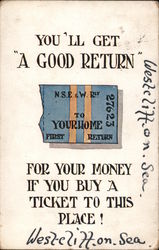 Vintage Postcard with Ticket Stub Postcard