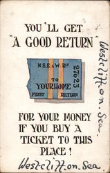 Vintage Postcard with Ticket Stub Postcard