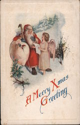 A Merry Christmas Greeting Postcard