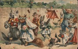The Happy Pair - Two Cats Dressed in Wedding Clothes Postcard