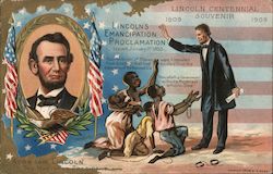 Lincoln Centennial Souvenir - Lincoln's Emancipation Proclamation Postcard