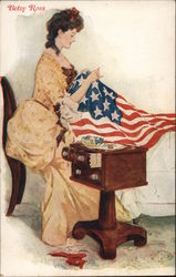 Betsy Ross sewing the Flag Postcard