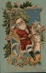 Santa on a White Horse Postcard