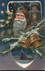 Santa in Brown Robe Postcard
