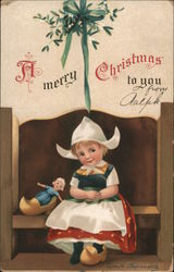 A Merry Christmas to You-Little Girl Postcard