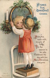 Wishes for Christmas Cheer. Girls Postcard Postcard Postcard