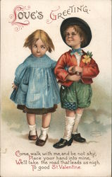Boy and Girl Strolling: Love's Greeting Postcard