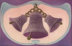 Three Bells that Say "A Merry Christmas" Postcard