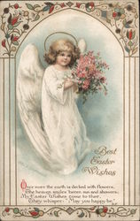 Best Easter Wishes With Angels Postcard Postcard Postcard