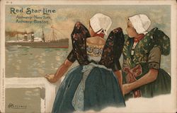 Red Star Line - Antwerp New York, Antwerp Boston Postcard