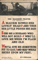A Maiden's Prayer (An Absurdity) Comic, Funny Postcard Postcard Postcard
