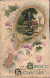 Birthday Greeting, Tennis Racket Postcard