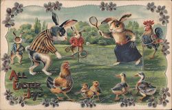 All Easter Joys With Bunnies Postcard Postcard Postcard