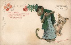 Don't Monkey with this Heart of Mind but Say You'll be My Valentine Animals Postcard Postcard Postcard