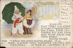 April 1907 Calendar Postcard