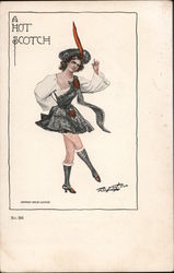 A Hot Scotch - A Woman Dancing in Scottish Attire Postcard
