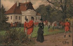 A group of fox hunters Postcard