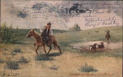 Cowboys at Work on the Range Postcard