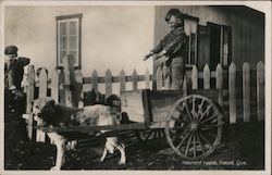Little Boy in a Cart Postcard