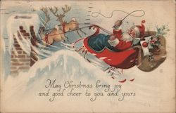 May Christmas Bring Joy and Good Cheer to You and Yours Santa Claus Postcard Postcard Postcard