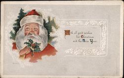 With All Good Wishes for Christmas and The New Year Santa Claus Postcard Postcard Postcard