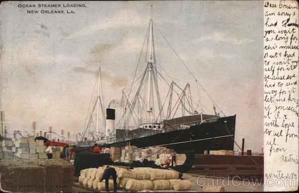 Ocean Steamer Loading New Orleans Louisiana